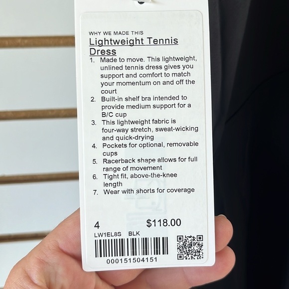 Lightweight Tennis Dress - Black - Picture 7 of 8